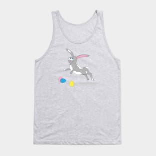 Hoppy Easter Bunny - Gray Rabbit with Decorated Eggs Tank Top